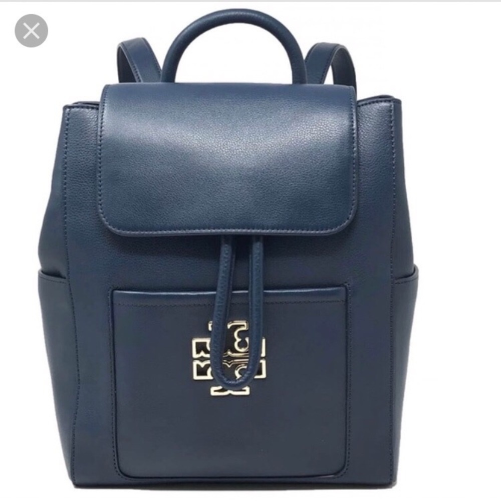 Tory Burch Britten Drawstring Backpack Navy